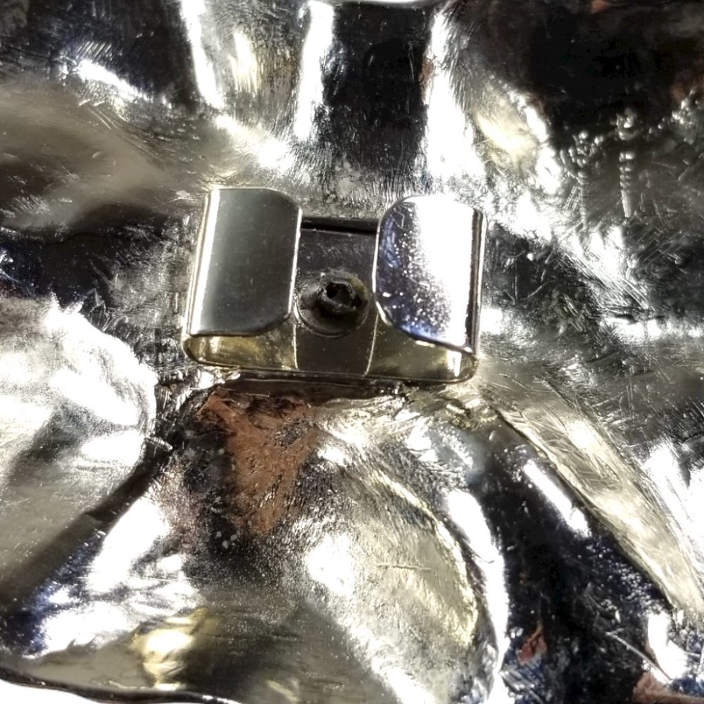 Charmant Brutalist Women's Belt Buckle Polished Lucky Silver Nugget 80s Design - Picture 5 of 6